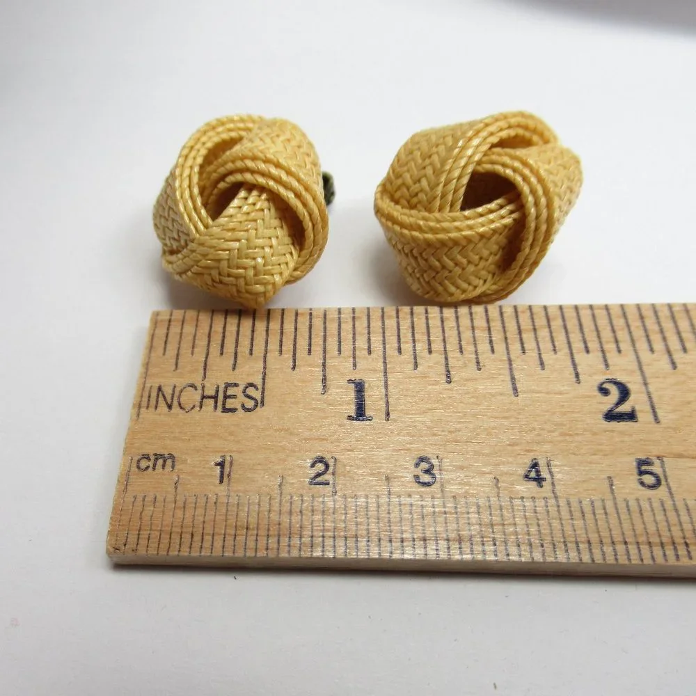 Vintage knot clip earrings